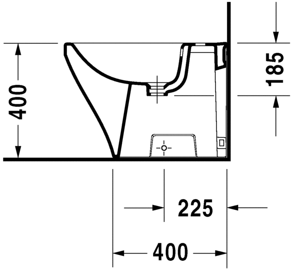 Напольное биде Duravit DuraStyle 2284100000 с переливом, с креплением, пристенный вариант, белое