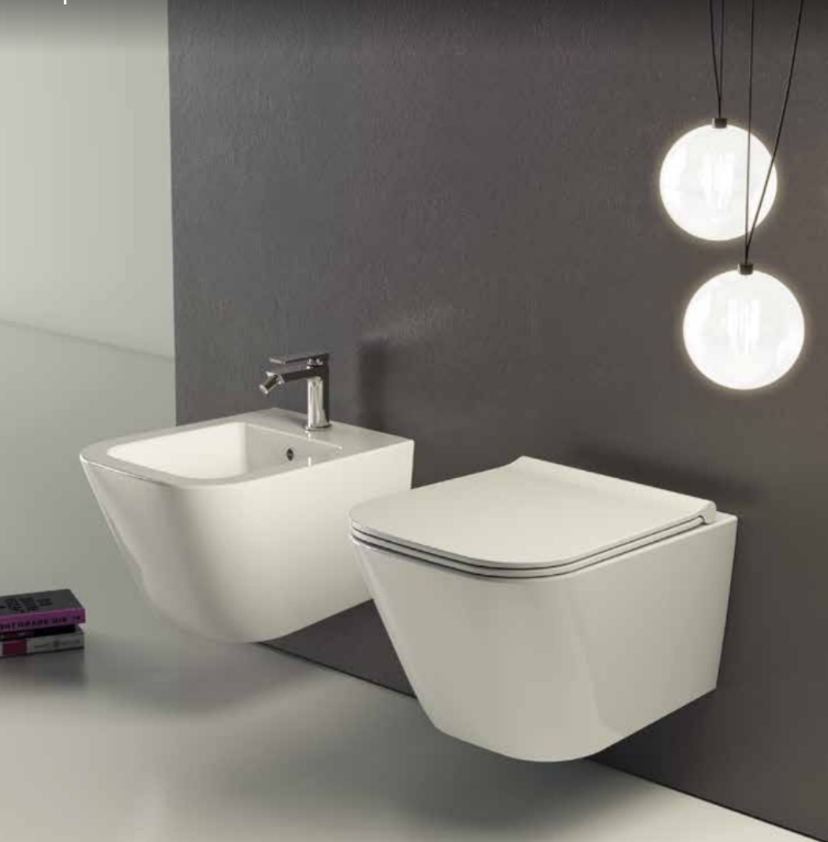 Сиденье для укороченного унитаза GLOBO STONE ST024BI 415 мм х 369 мм, съёмное, с Soft-Close, белый глянцевый