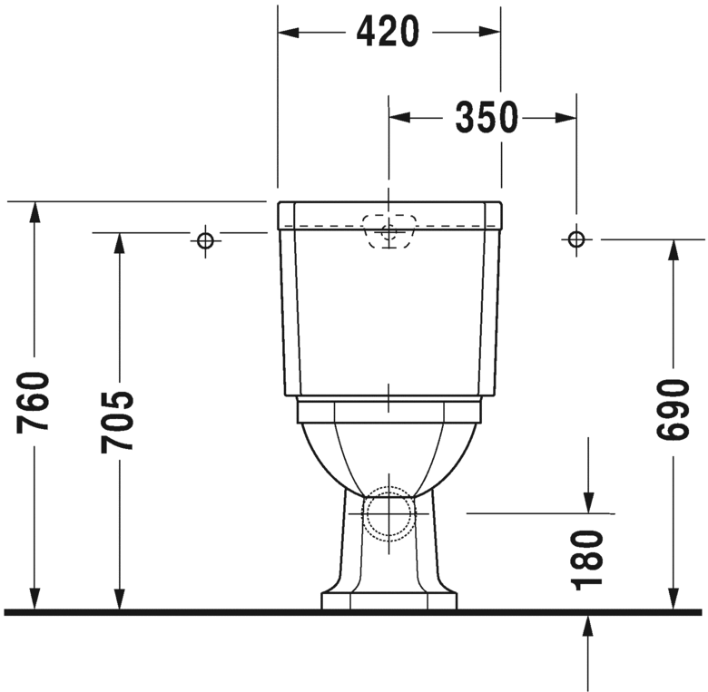 Бачок для унитаза Duravit 1930 0872200005 подвод воды справа или слева