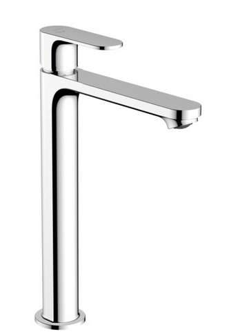 Однорычажный смеситель для накладной раковины HANSGROHE REBRIS S 72590000 240 мм, с CoolStart, с донным клапаном, хром