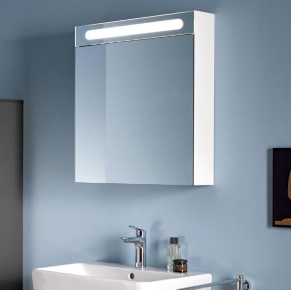 Зеркальный шкаф с подсветкой DURAVIT Duravit No.1 N17920R00000000 148 мм х 600 мм х 700 мм, с одной дверцей, петли справа, белый