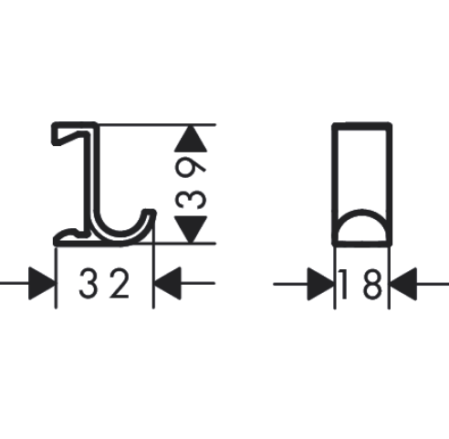 Крючок широкий HANSGROHE WallStoris 27914670, матовый чёрный