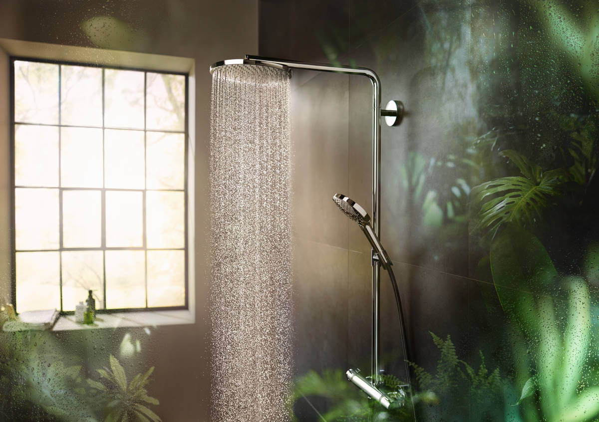 Душевая система Hansgrohe Raindance Select S Showerpipe 240 1jet PowderRain 27633000 с термостатом, хром
