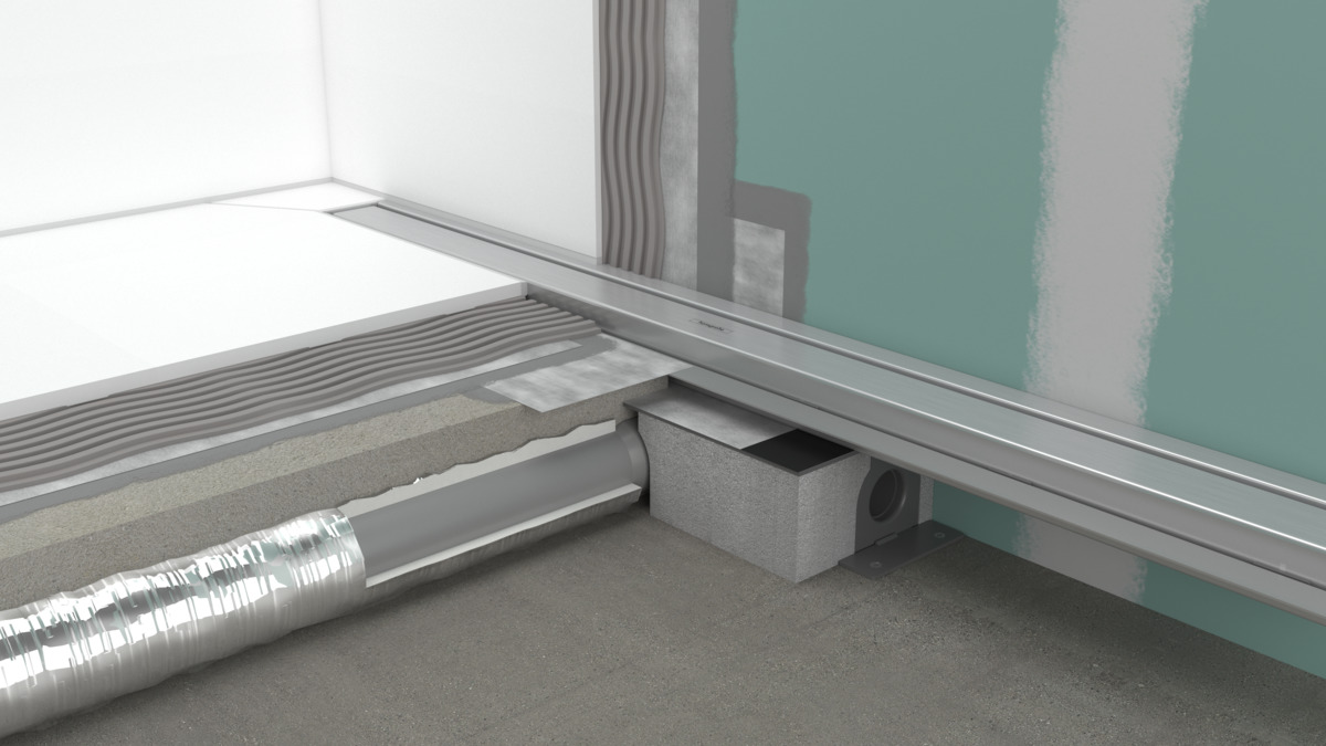 Универсальная скрытая часть для линейных сливов Ubox НANSGROHE RainDrain 01001180 стандартная установка, гидрозавтвор 50 мм