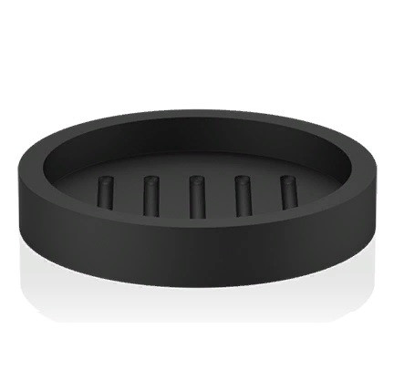 Мыльница настольная, круглая DECOR WALTHER (STONE SA) 0973460    Ø 11,5 х 2 см, из композита Solid Surface,  цвет черный матовый