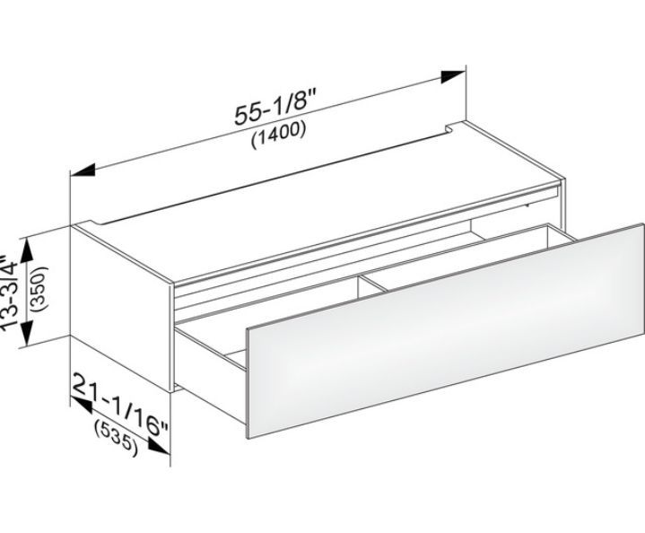 Модуль нижнего шкафа KEUCO EDITION 11 31313 110000 для встройки снизу, с одним выдвижным ящиком, корпус матовый лак/фасад глянцевое стекло, антрацит