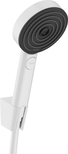 Душевой Porter - набор Hansgrohe Pulsify Select S 24302700 105 3 jet Relaxation, с держателем и шлангом 1250 мм, матовый белый