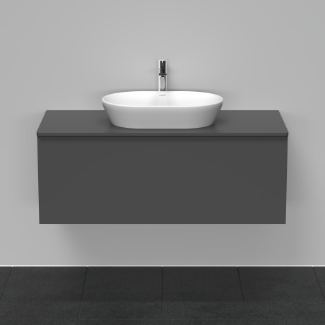 Тумба подвесная под раковину DURAVIT D-Neo DE494904949 1200 мм х 550 мм, с 1 выдвижным ящиком и консолью, графит матовый