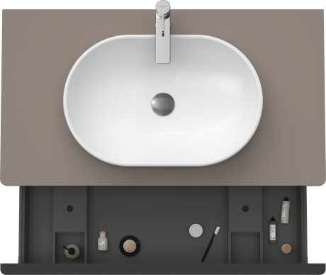Тумба подвесная под раковину DURAVIT D-Neo DE494804343 1000 мм х 550 мм, с 1 выдвижным ящиком и консолью, базальт матовый
