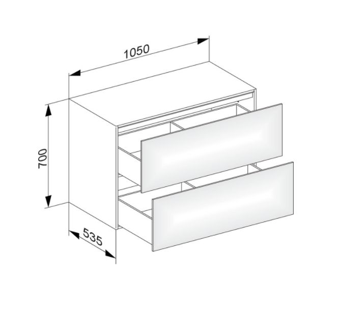 Боковая тумба KEUCO EDITION 11 31325 390000 с двумя выдвижными фронтами, корпус/фасад лак структурный, антрацит