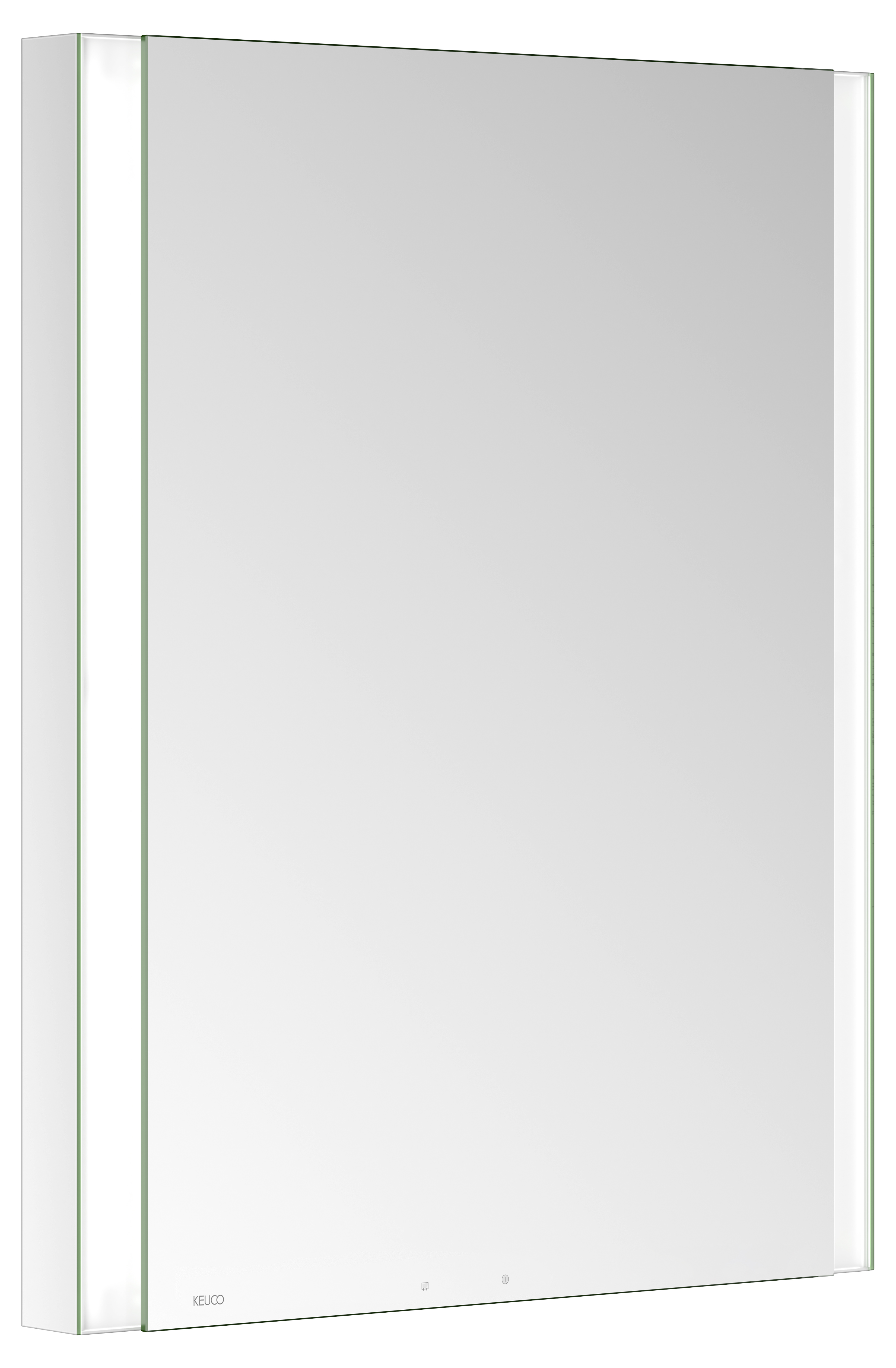 Левый зеркальный шкаф с подсветкой и подогревом для встраиваемого монтажа KEUCO Somaris 14511 001201 115 мм х 600 мм х 710 мм, с 1 поворотной дверцей, цвет корпуса Зеркальный