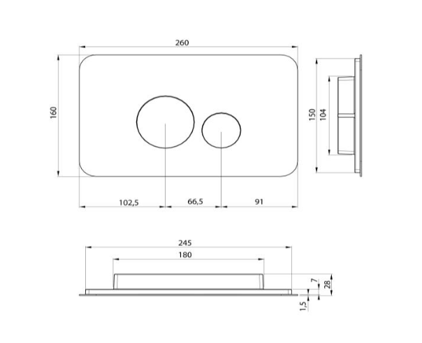 Клавиша смыва BOSSINI TONDO V50012.030 цвет Хром