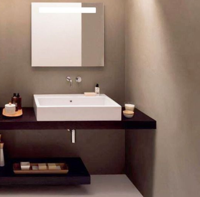 Раковина - чаша накладная GLOBO T-EDGE B6R51BI 500 мм х 470 мм, с отверстием под смеситель, без перелива, белая глянцевая