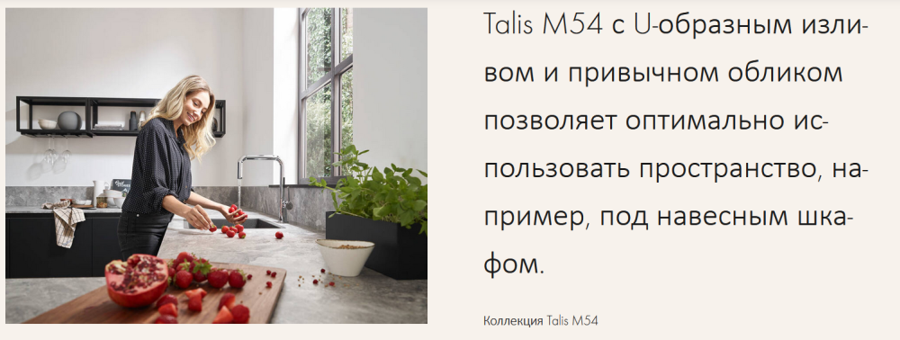 Однорычажный смеситель для кухни HANSGROHE Talis M54 72806800 1 jet, цвет Нержавеющая сталь