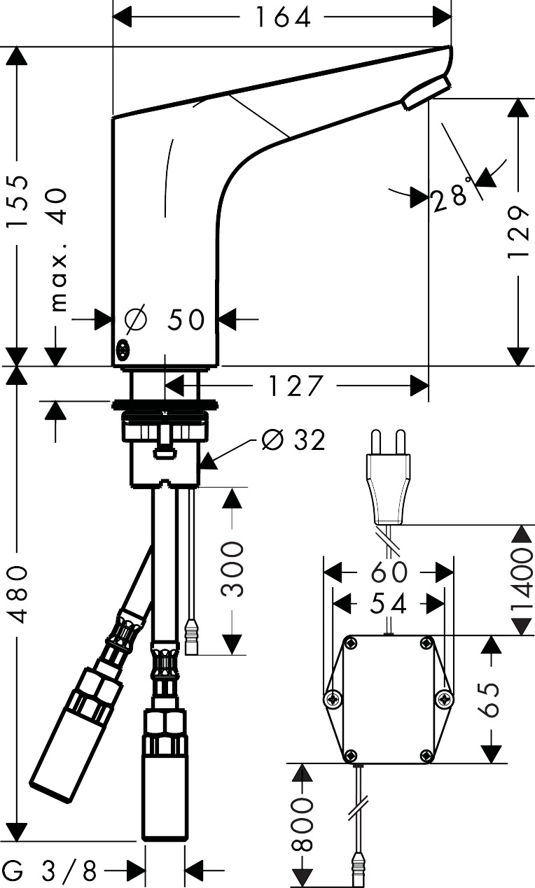 Электронный смеситель для раковины без регулировки температуры HANSGROHE Focus 31174000 цвет Хром