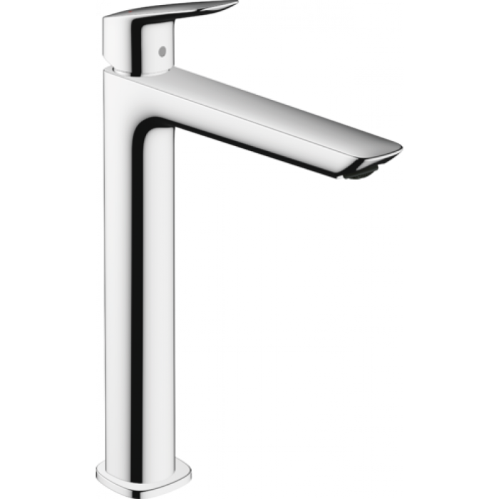 Высокий однорычажный смеситель для раковины HANSGROHE Logis Fine 71257000 со сливным гарнитуром, цвет Хром