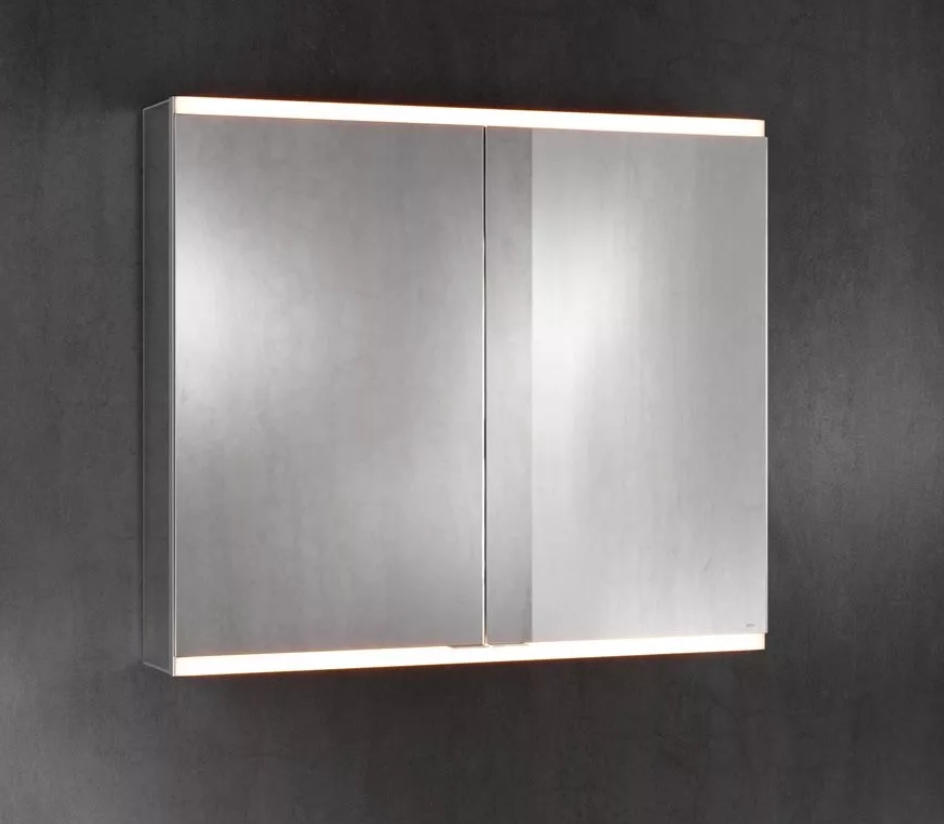 Зеркальный шкаф с подсветкой KEUCO Royal Modular 2.0 800220061000300 DALI - управляемый, встраиваемый, с двумя дверцами, серебристый анодированный