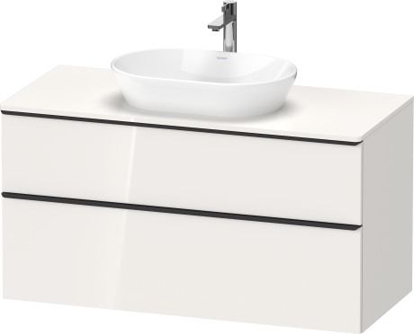 Тумба подвесная под раковину DURAVIT D-Neo DE496902222 1200 мм х 550 мм, с 2 выдвижными ящиками и консолью, белый глянцевый