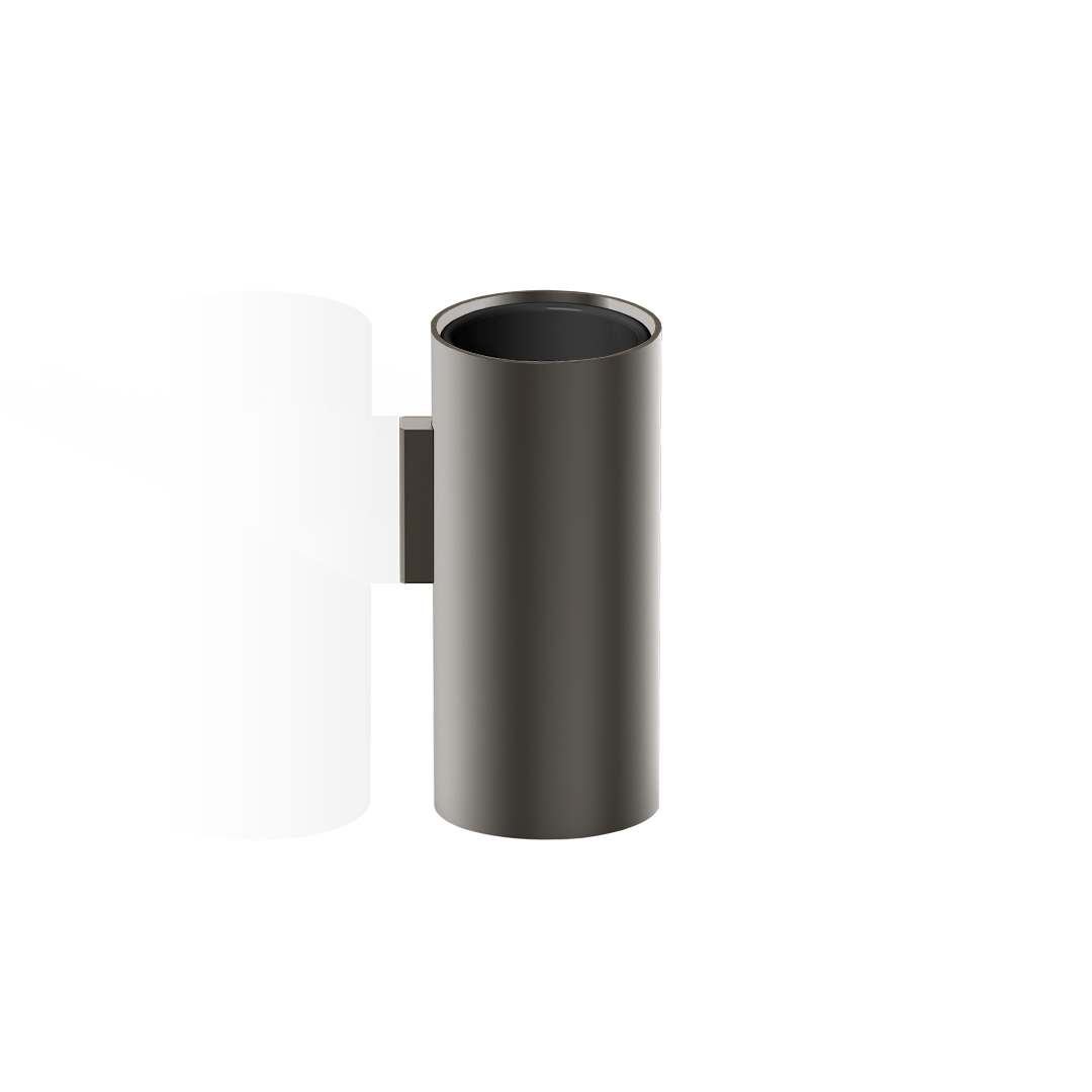 Стакан для зубных щеток подвесной DECOR WALTHER Mikado MK WMB   0522659    12 X Ø 5,5 х 6,5 см, с белым керамическим контейнером, цвет  черный матовый Black Matt