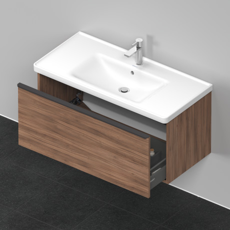 Тумба подвесная под раковину DURAVIT D-Neo DE425607979 984 мм х 452 мм, с одним выдвижным ящиком, орех натуральный