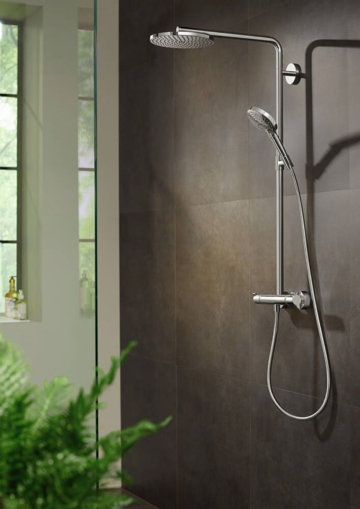 Душевая система Hansgrohe Raindance Select S Showerpipe 240 1jet PowderRain 27633000 с термостатом, хром