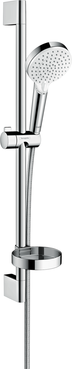 Душевой гарнитур со штангой 65 см и мыльницей Hansgrohe Crometta Vario 26553400 Белый/Хром