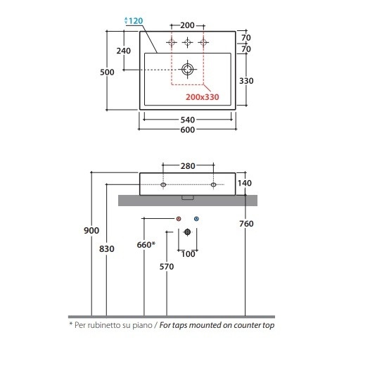 Раковина подвесная/накладная GLOBO STONE SCQ61BI 600 мм х 500 мм х 140 мм, с тремя намеченными отверстиями под смеситель, с переливом, цвет белый глянцевый