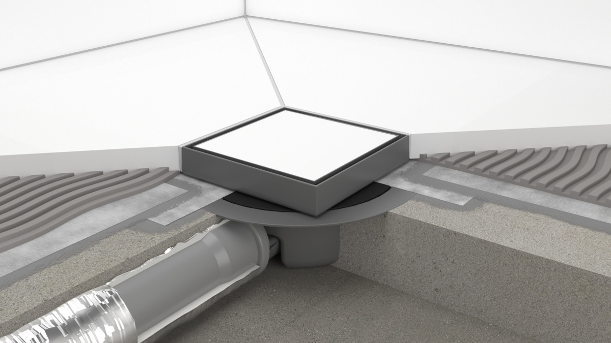 Точечный слив с решеткой HANSGROHE RainDrain Spot 56112800 150 мм х 150 мм, под облицовку плиткой