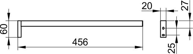 Полотенцедержатель одинарный неповоротный KEUCO EDITION 90 Square 19120 010000 456 мм, хром