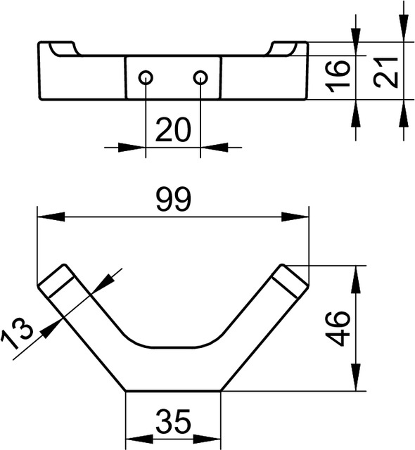 Крючок двойной для полотенца KEUCO EDITION 11 11115 130000 Чёрный шлифованный хром