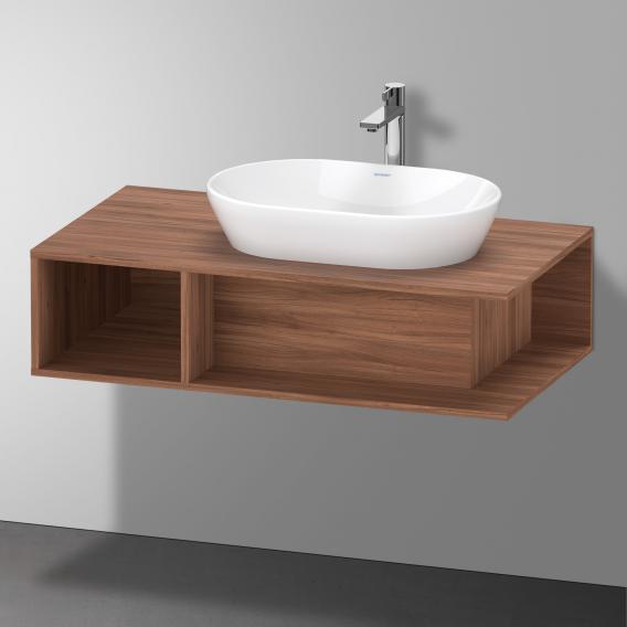 Тумба подвесная под раковину справа DURAVIT D-Neo DE495907979 1000 мм х 550 мм, с открытой боковой полкой слева и консолью, орех натуральный