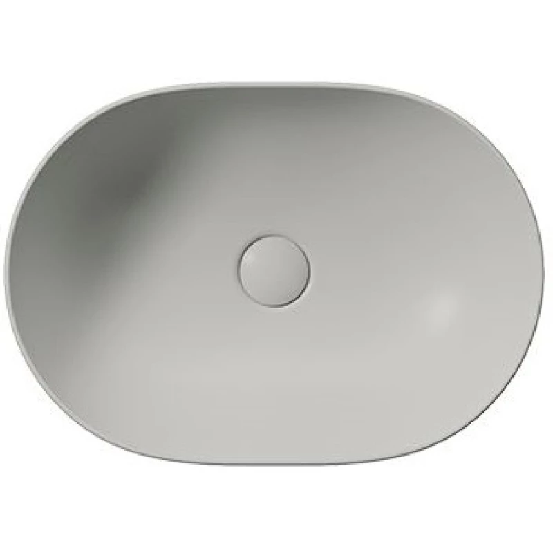 Раковина-чаша накладная овальная GSI PURA 886017 500 мм х 350 мм, без отверстия под смеситель, цвет Cenere Matte