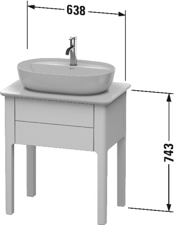 Тумба напольная под столешницу Duravit Luv LU956009898 темно-синий