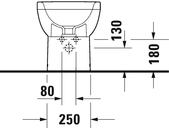 Биде пристенное DURAVIT Duravit No.1 2296100000 570 мм х 355 мм, с переливом, с отверстием под смеситель, с креплением, белое