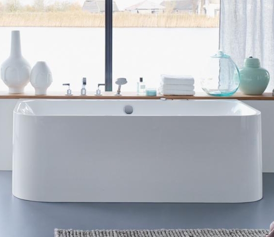 Акриловая ванна Duravit Happy D2 700318000000000 1800 х 800 пристенный вариант, c двумя наклонами для спины, с интегрированной акриловой панелью и ножками, белая