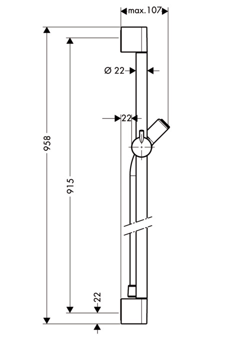 Штанга для душа 90 см Hansgrohe Unica C 27610000 Хром