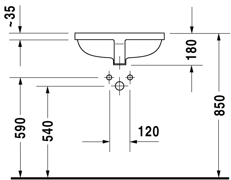 Раковина встраиваемая снизу Duravit Strack 3 0305490000 49х36 см