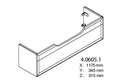 Тумба для раковины  Laufen  The  New Classic   4.0605.1.085.627.1, 118 см, 1 ящик, серый матовый лак,  для раковины  8.1385.8