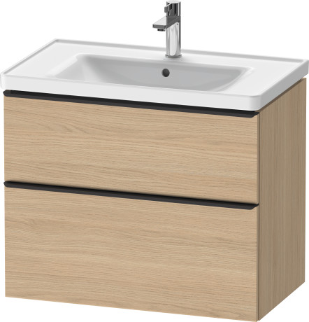 Тумба подвесная под раковину DURAVIT D-Neo DE435503030 784 мм х 452 мм, с выдвижным ящиком и выдвижным отделением, натуральный дуб
