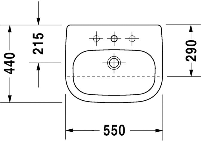 Раковина встраиваемая до половины  Duravit d-code 0339550000 55х44 см