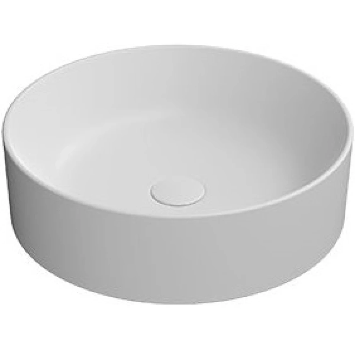 Раковина накладная круглая GSI KUBE X 942709 450 мм х 450 мм, без отверстия под смеситель, без перелива, цвет Белый матовый