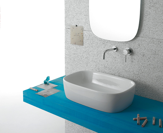 Раковина накладная GLOBO GENESIS GE044BI 550 мм х 370 мм х 150 мм, без отверстия под смеситель, без перелива, белый глянцевый