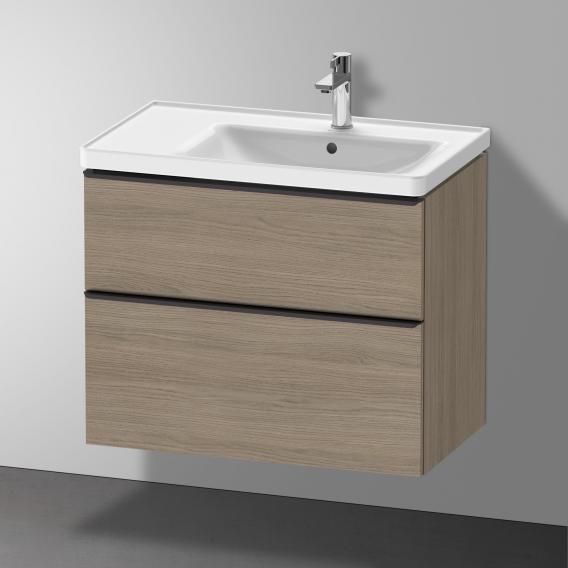Тумба подвесная под раковину DURAVIT D-Neo DE435803535 784 мм х 452 мм, с выдвижным ящиком и выдвижным отделением, дуб терра