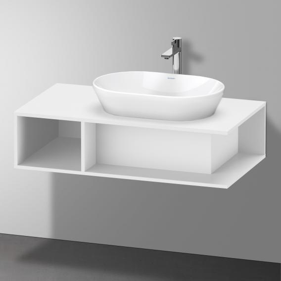 Тумба подвесная под раковину справа DURAVIT D-Neo DE495901818 1000 мм х 550 мм, с открытой боковой полкой слева и консолью, белый матовый