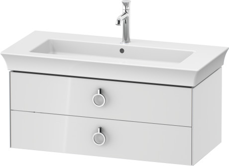 Тумба подвесная DURAVIT White Tulip WT435208585 458 мм х 984 мм, с двумя выдвижными ящиками, с ручками, белый глянцевый