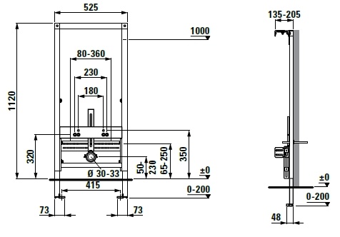 Система инсталляции для биде Laufen Lis CB1 892660