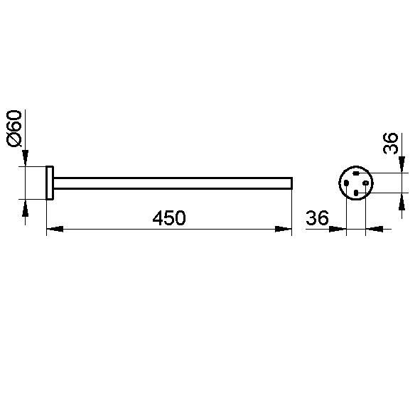 Держатель для полотенца Keuco Edition 90 19020 010000 хром 45 см
