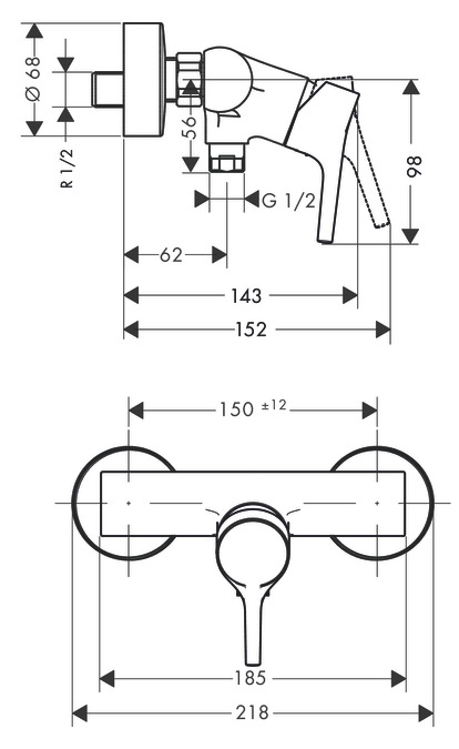 Смеситель для душа Hansgrohe Talis S 72600000 хром