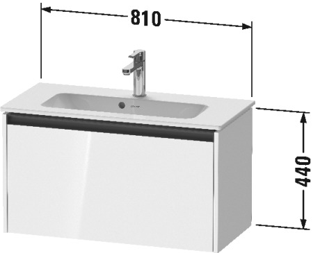 Тумба подвесная под раковину DURAVIT KETHO.2 K25056035350000 390 мм х 810 мм х 440 мм, 1 выдвижной ящик,  дуб терра