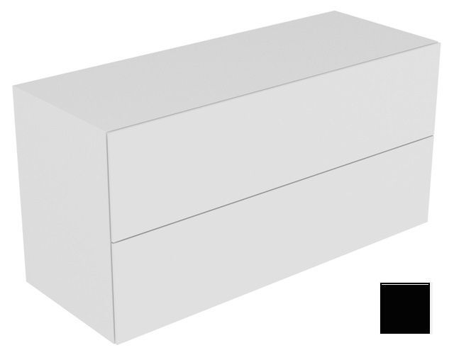 Тумба боковая подвесная KEUCO EDITION 11 31327 330000 с двумя выдвижными фронтами, корпус/фасад шлифованный лак, чёрный